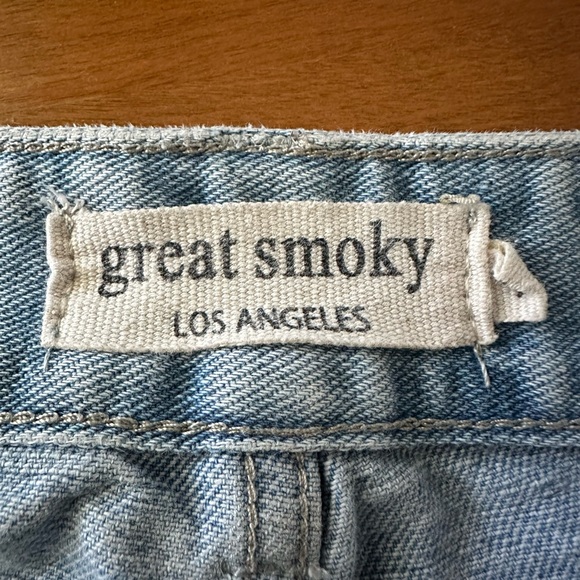 Distressed Light Blue Straight Leg Jeans - Picture 3 of 4